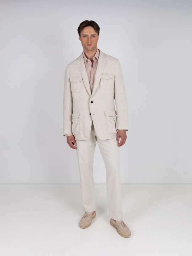 100% Linen Safari Blazer 100% Linen Safari Blazer