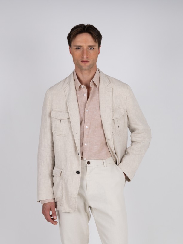 100% Linen Safari Blazer 100% Linen Safari Blazer