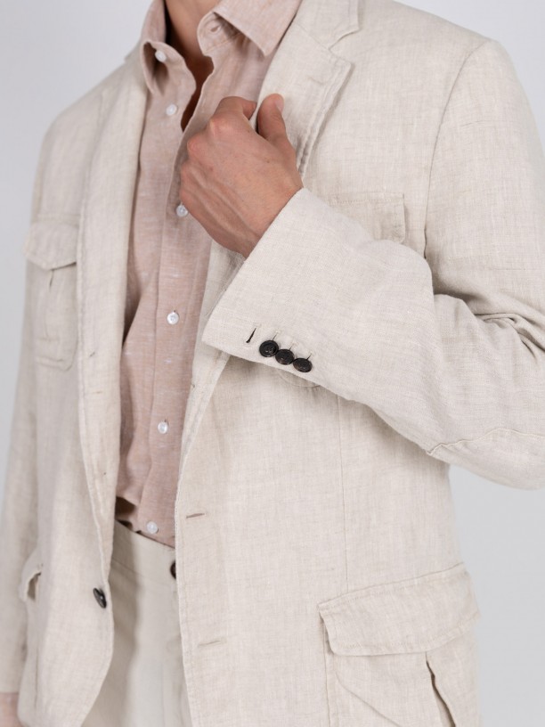 100% Linen Safari Blazer 100% Linen Safari Blazer