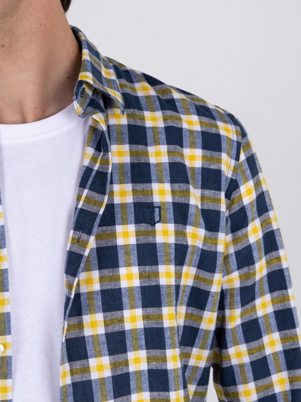 Cotton plaid pattern shirt