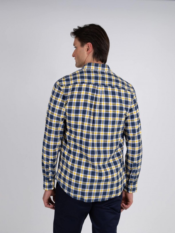 Cotton plaid pattern shirt