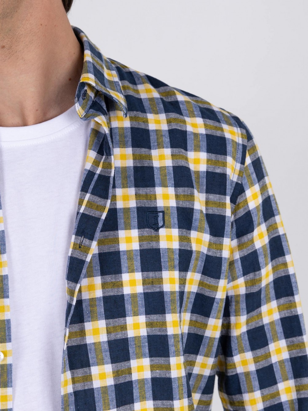 Camisa de algod�o padr�o xadrez