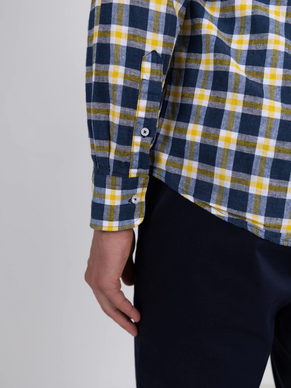 Camisa de algod�o padr�o xadrez