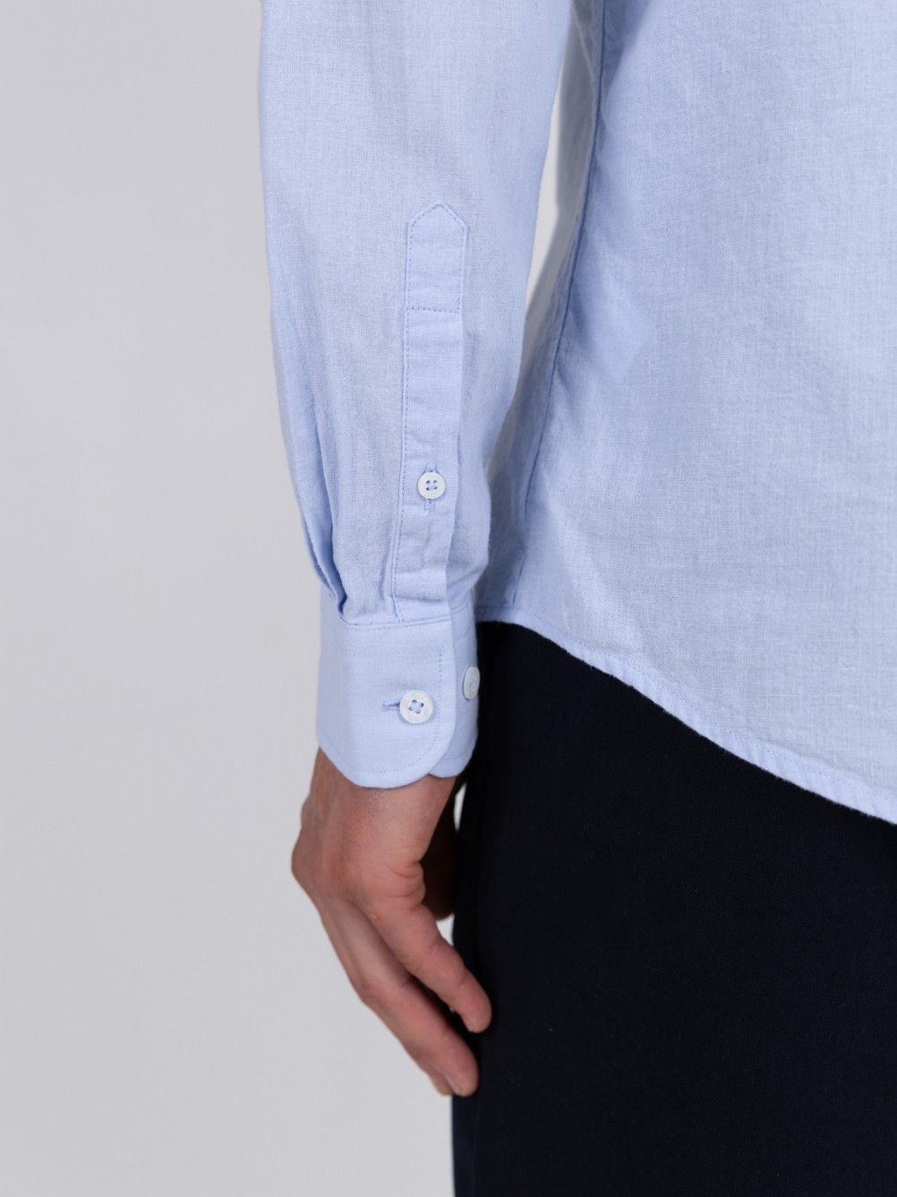 Plain cotton and linen shirt