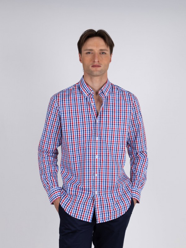 Checkered patterned shirt with pocket