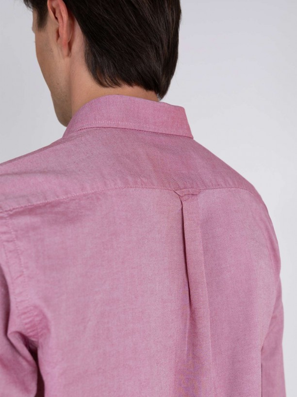 Cotton plain shirt with pocket