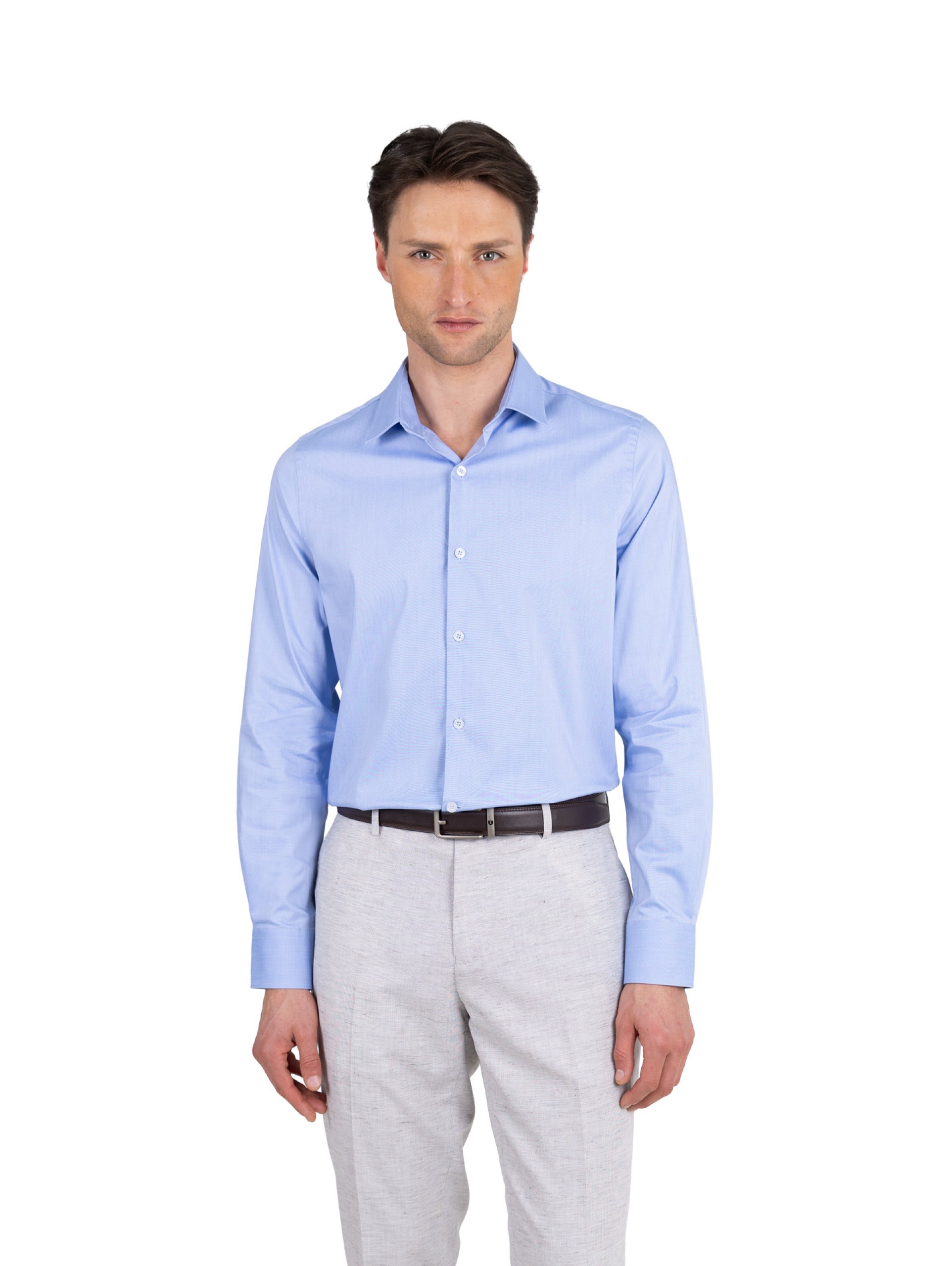 Slim fit plain classic shirt