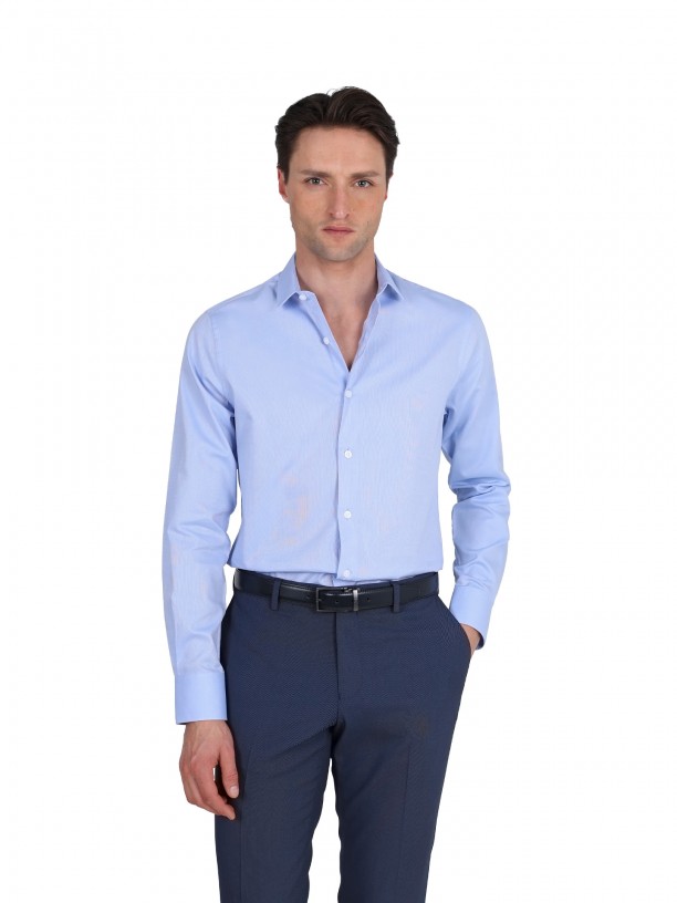 Slim fit micro classic shirt