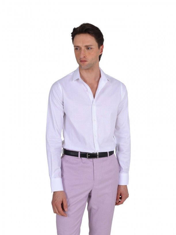 100% cotton shirt with a micro pattern