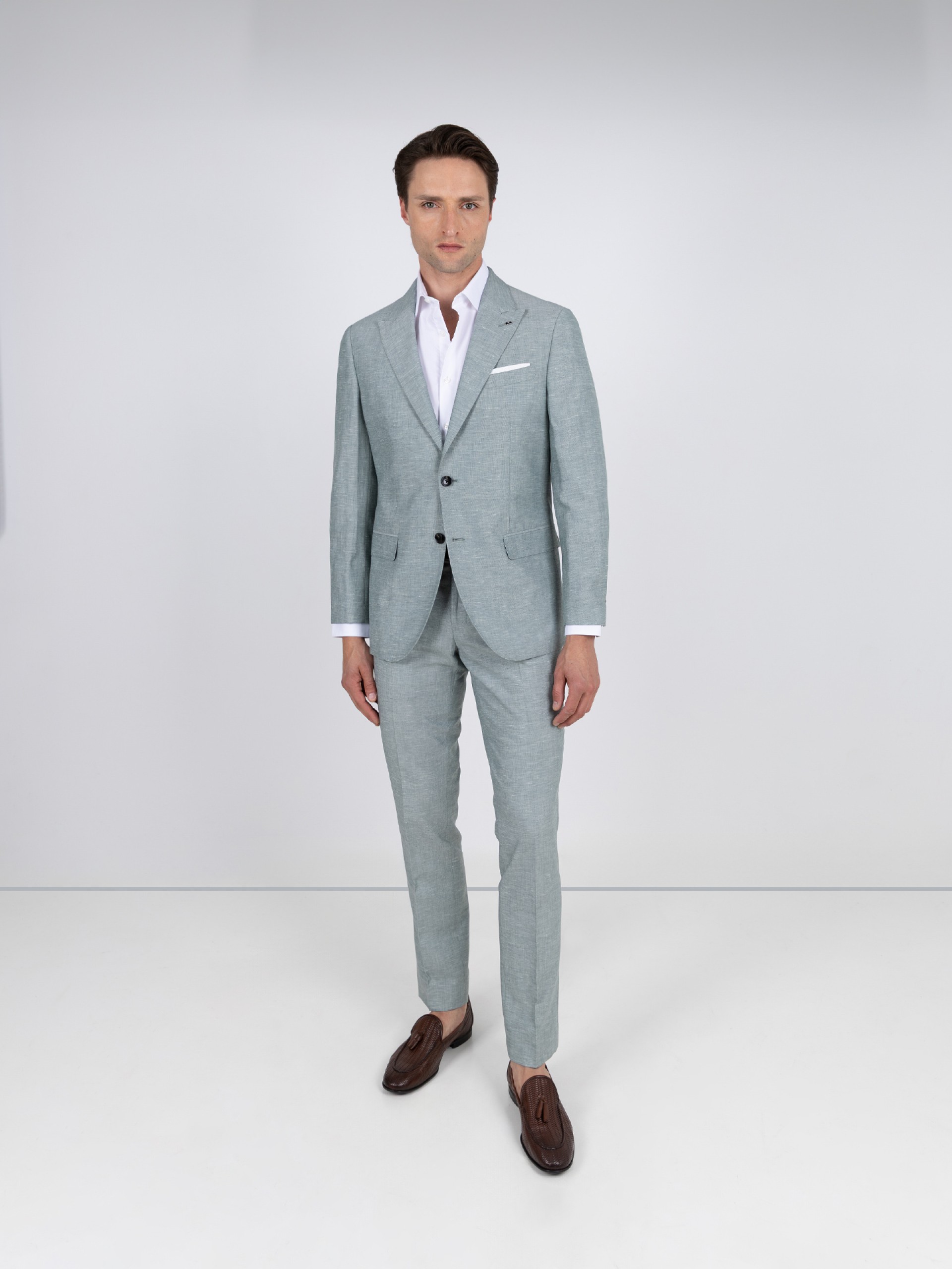 Fato de linho Slim fit