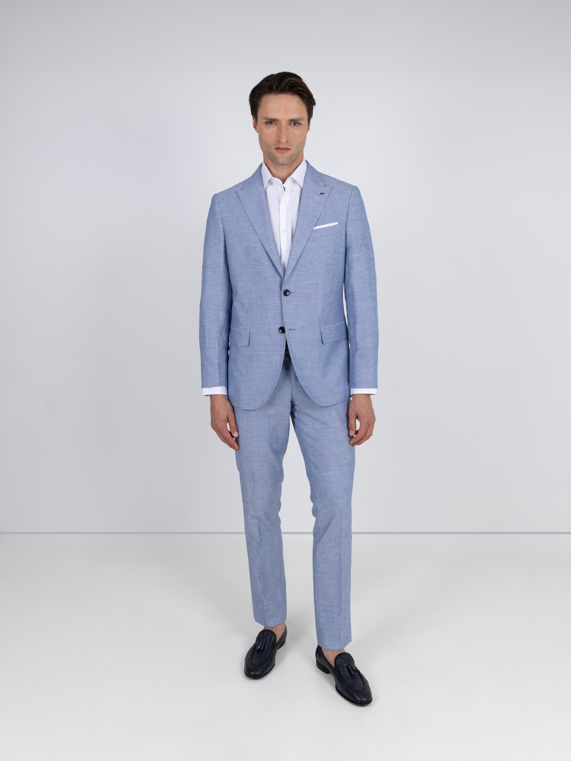 Fato de linho Slim fit