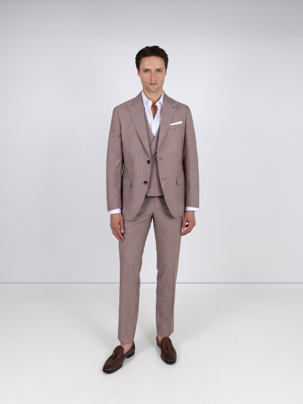 Traje micro estampado slim fit Traje micro estampado slim fit