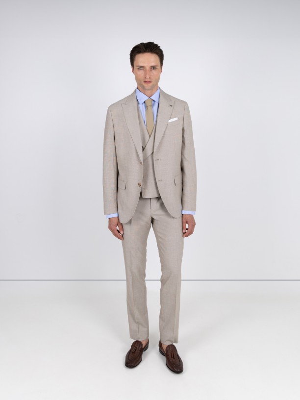 Traje micro estampado slim fit Traje micro estampado slim fit