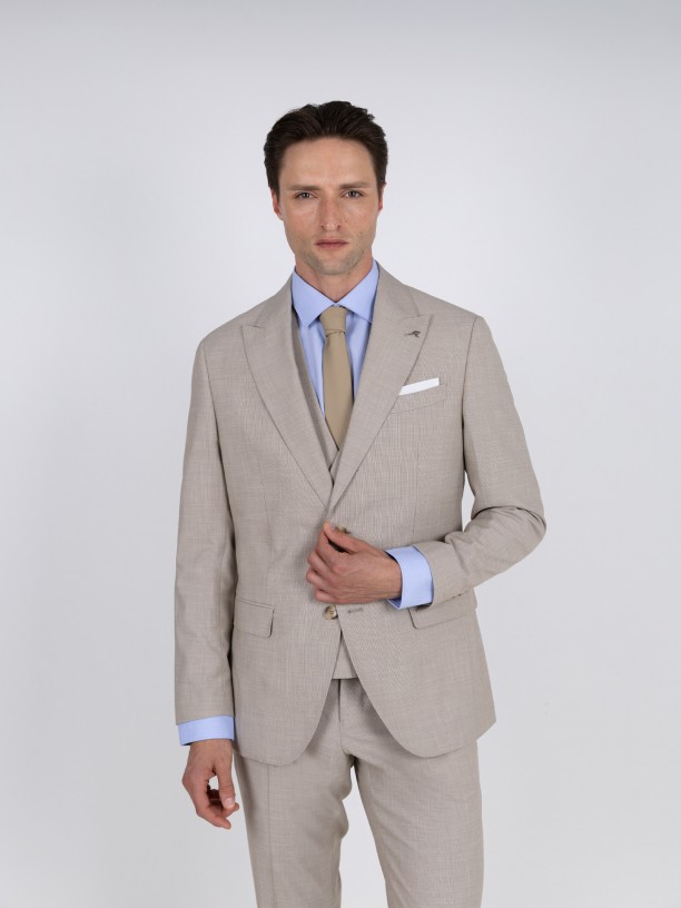 Traje micro estampado slim fit Traje micro estampado slim fit