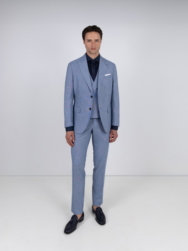 Traje micro estampado slim fit Traje micro estampado slim fit