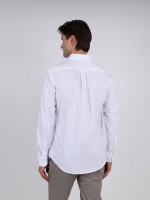 Camisa lisa de algod�n con bolsillo
