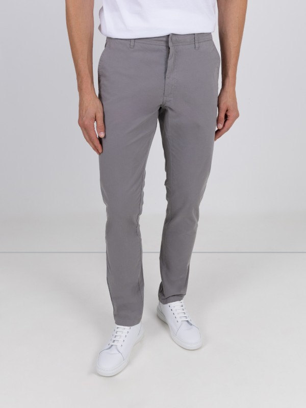 Stretch cotton chino trousers