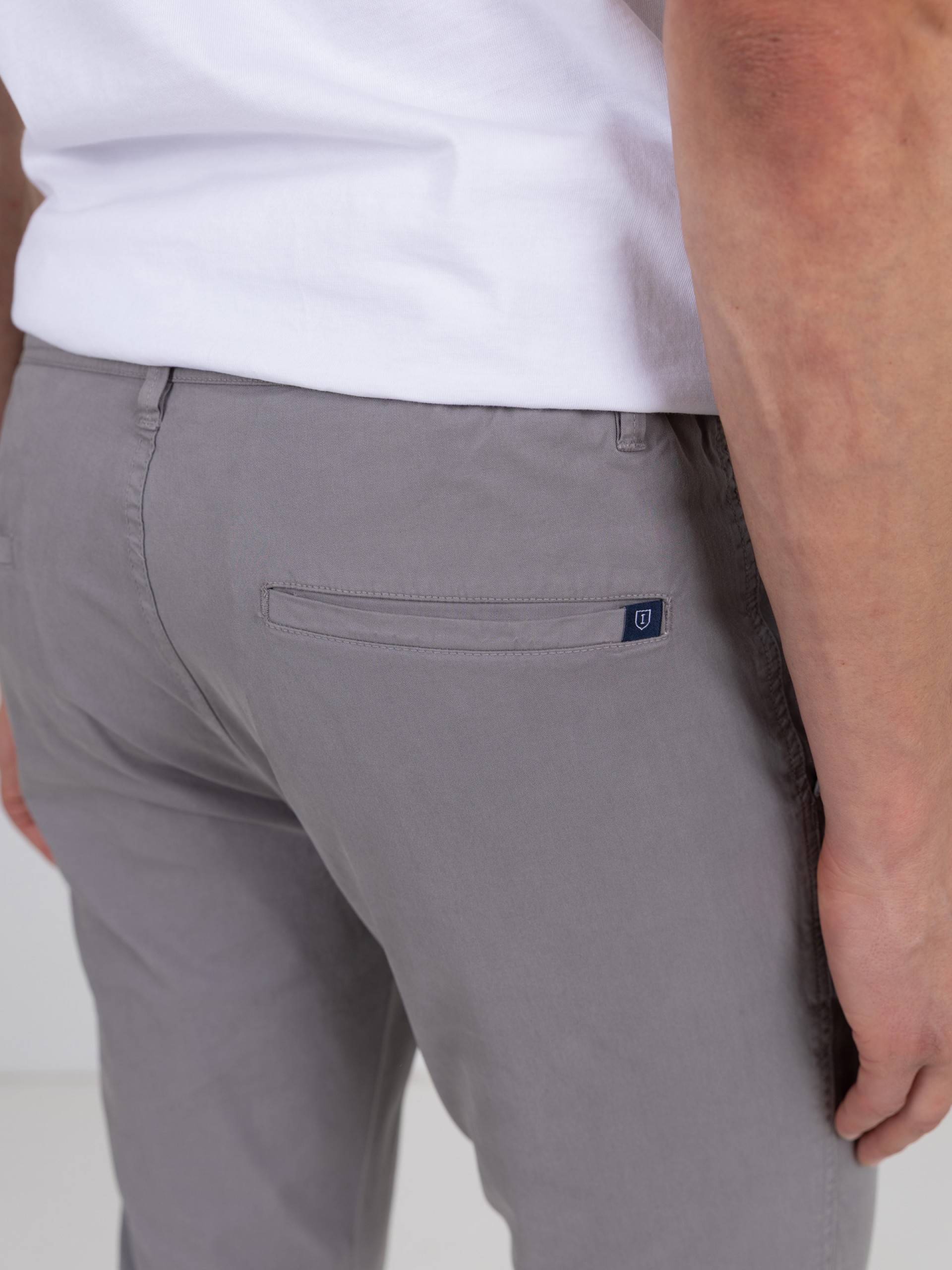 Calças chino de algodão elástico