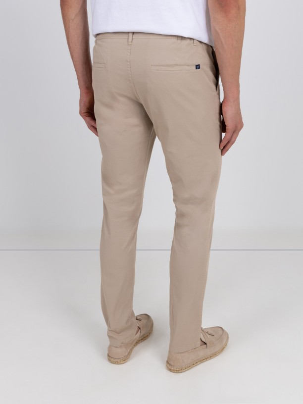 Pantalones chino de algodón elástico Pantalones chino de algodón elástico