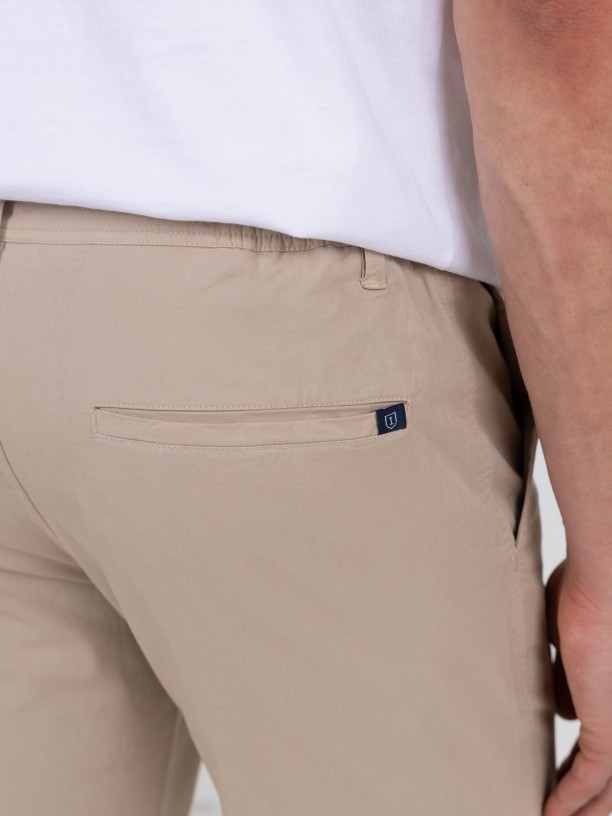 Pantalones chino de algodón elástico Pantalones chino de algodón elástico