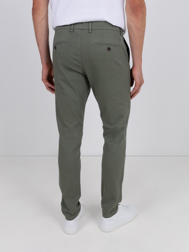 Pantalones chino de algodón elástico Pantalones chino de algodón elástico