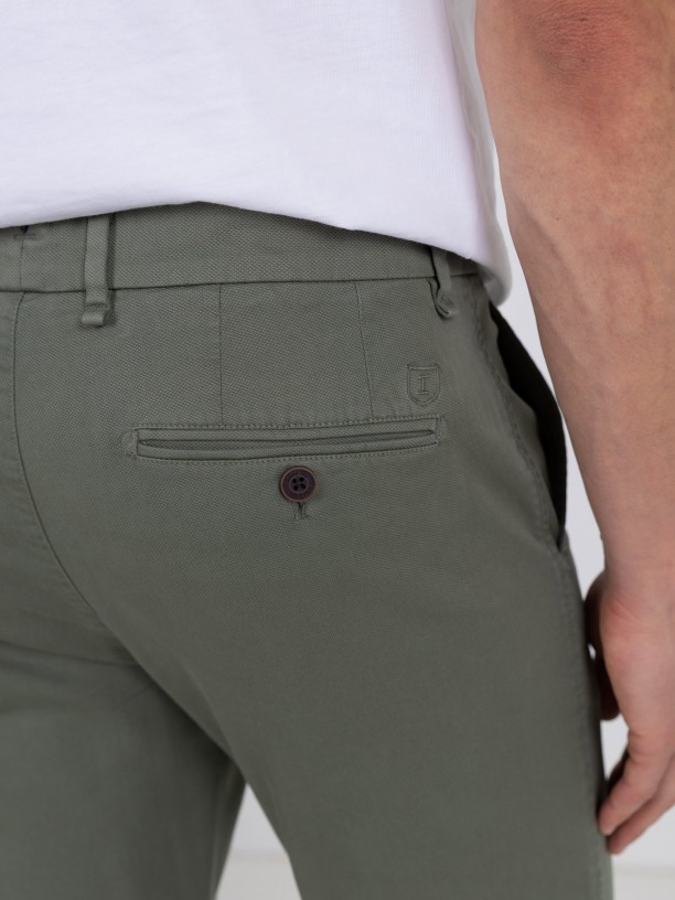 Pantalones chino de algodón elástico Pantalones chino de algodón elástico