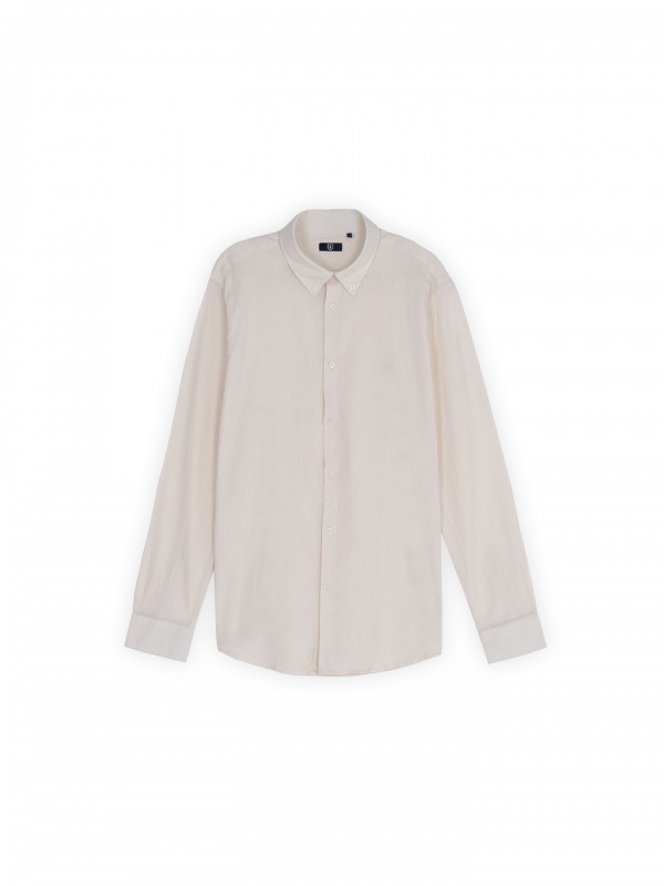 Camisa lisa de lino y algodn