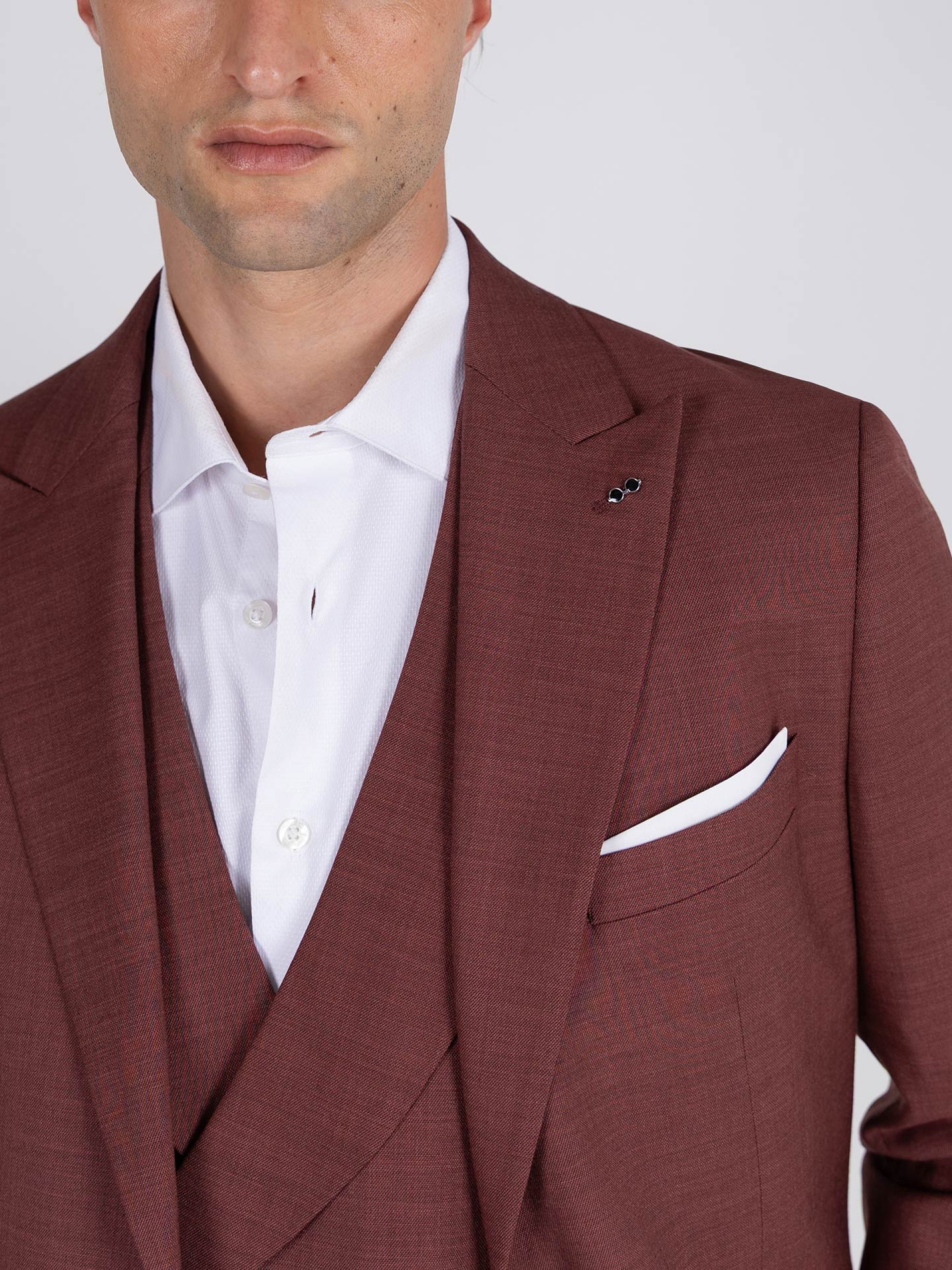 Plain slim fit suit with waistcoat