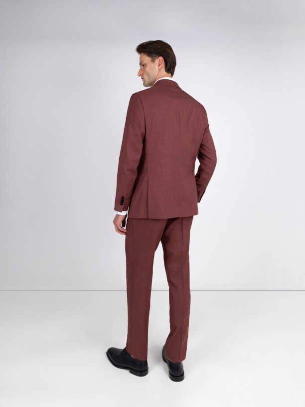 Traje liso de corte slim con chaleco