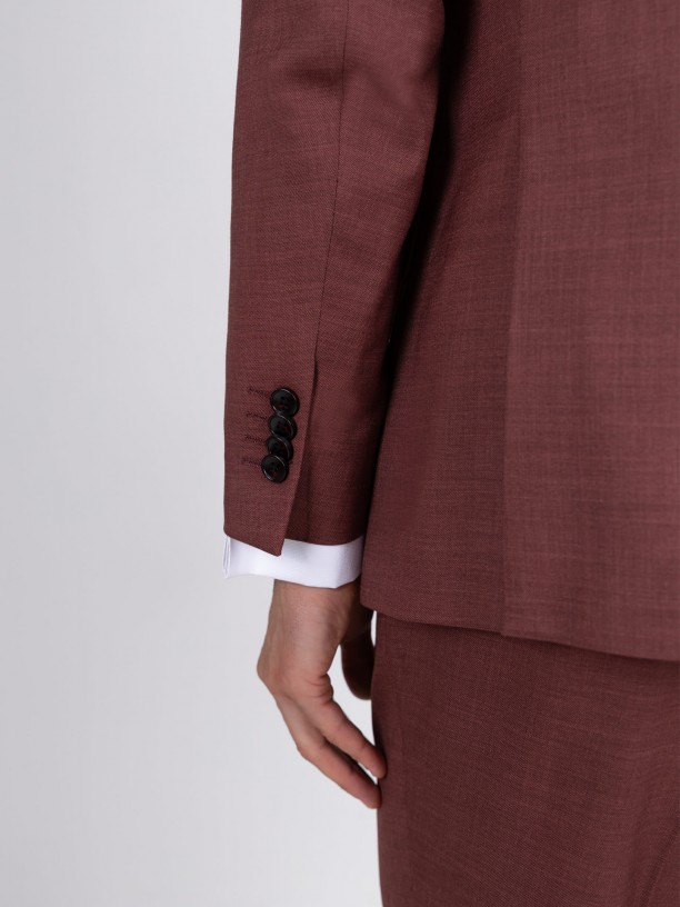 Traje liso de corte slim con chaleco