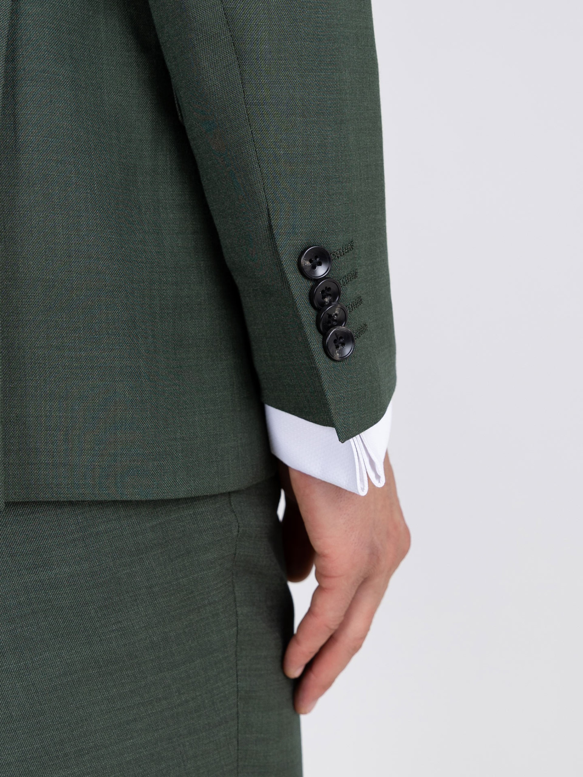 Traje liso de corte slim con chaleco