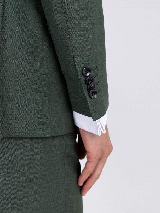 Fato liso slim fit com colete