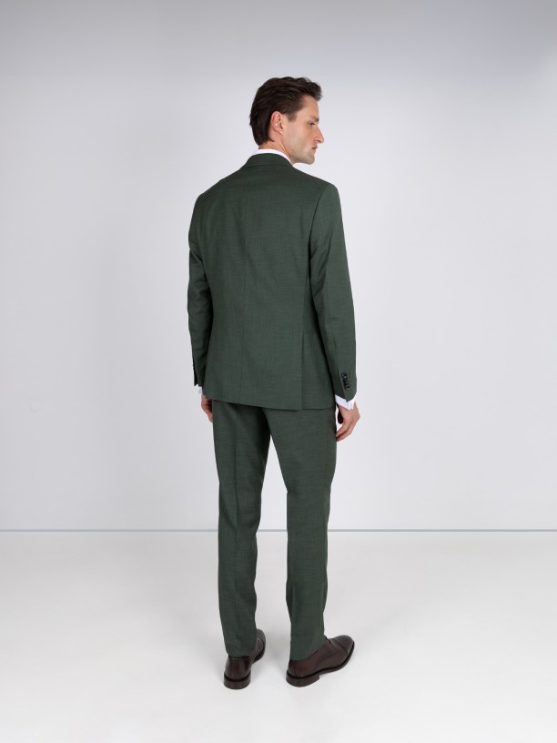 Fato liso slim fit com colete