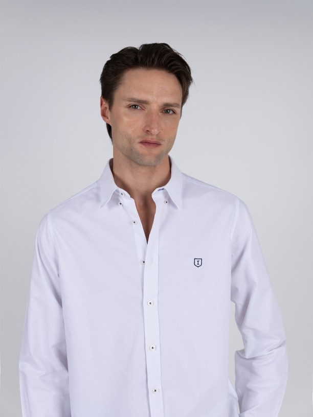 Camisa casual lisa 100% algodn