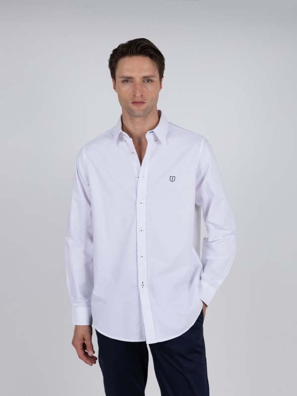 Camisa casual lisa 100% algodo