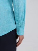 Camisa lisa de linho e algod�o