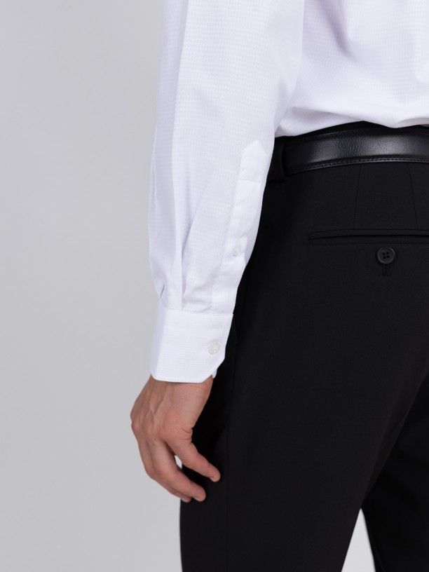 Regular fit micro structured shirt
