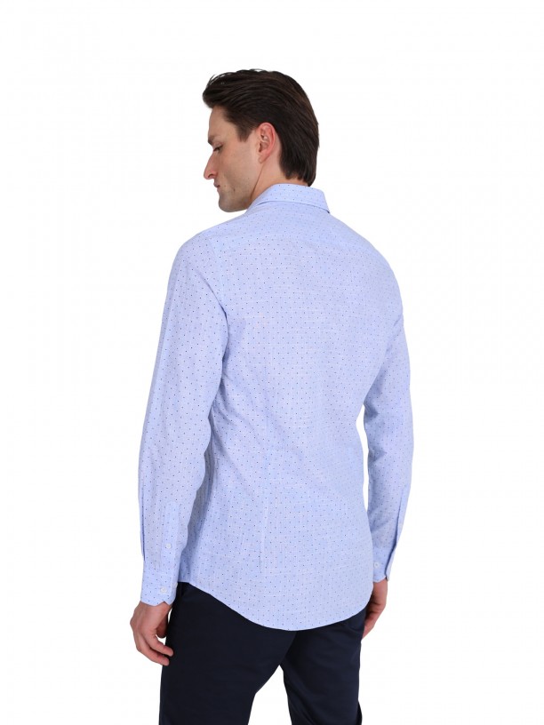 Camisa casual com padro slim fit