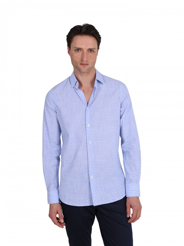 Camisa casual com padro slim fit