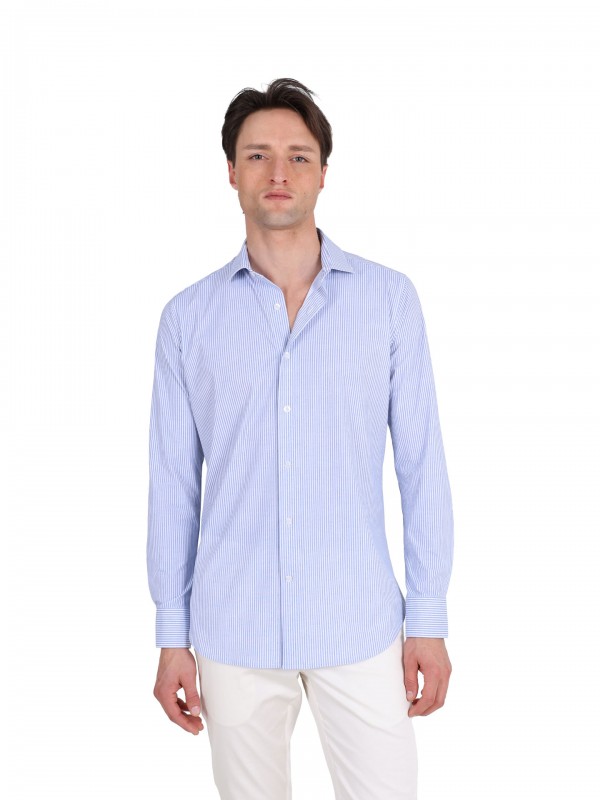 Camisa comfort com padro de riscas