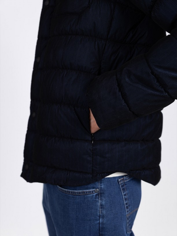 Padded jacket with a velvety touch. Padded jacket with a velvety touch.