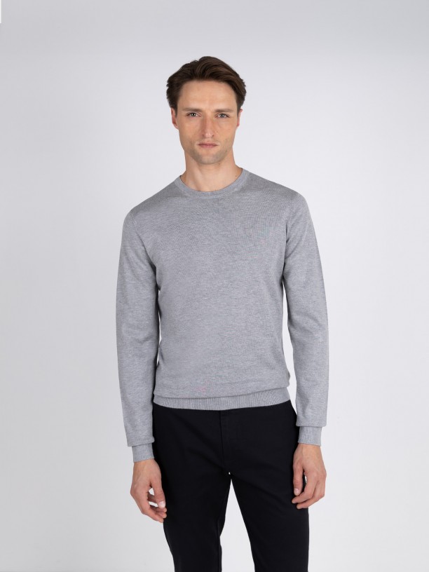 Jersey de punto con cuello redondo