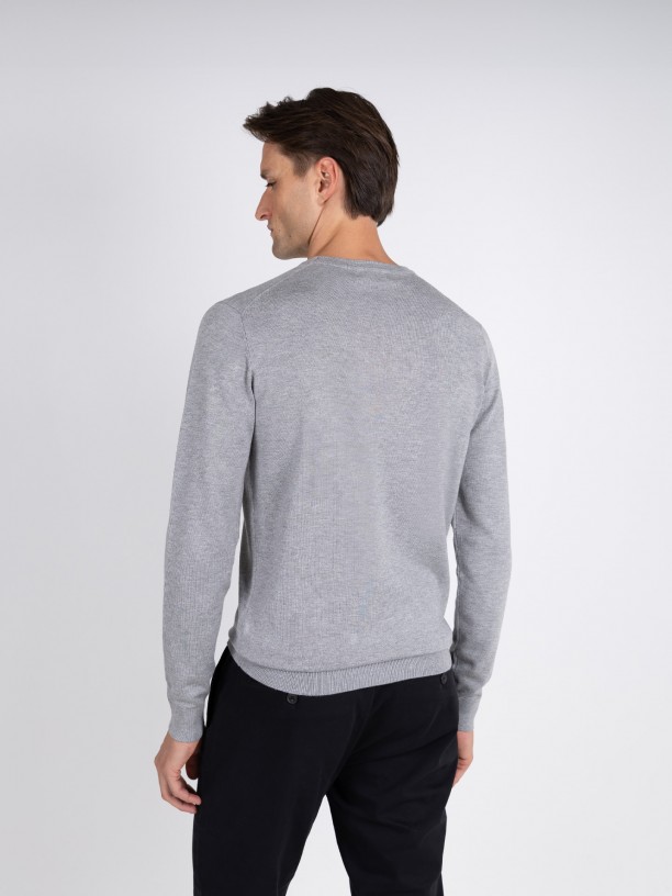 Jersey de punto con cuello redondo