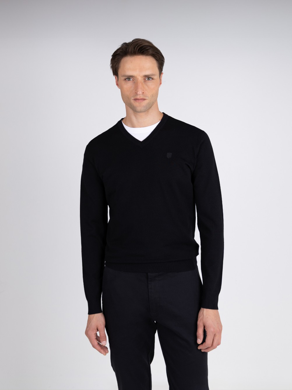 Camisola de malha decote em V