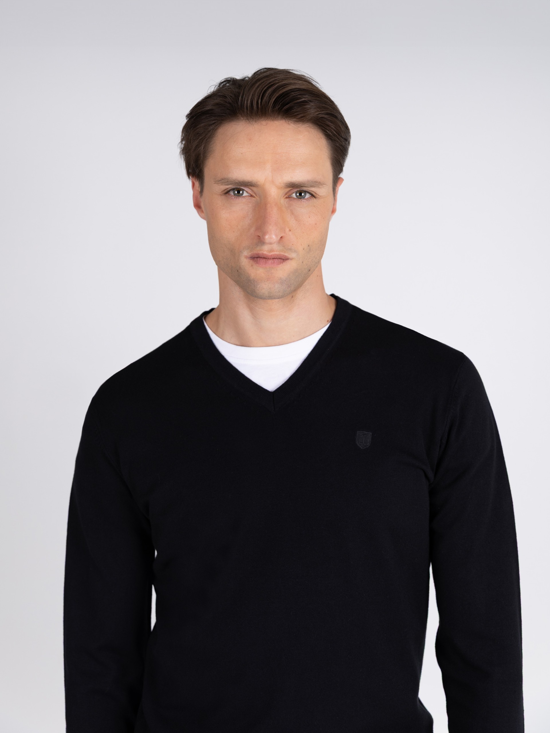 Camisola de malha decote em V