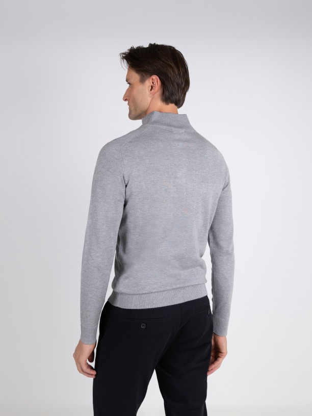 Half-zip knit sweater