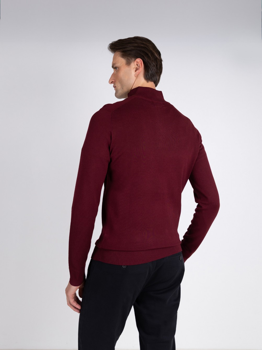 Camisola de malha meio fecho por zip
