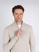 Camisola de malha meio fecho por zip