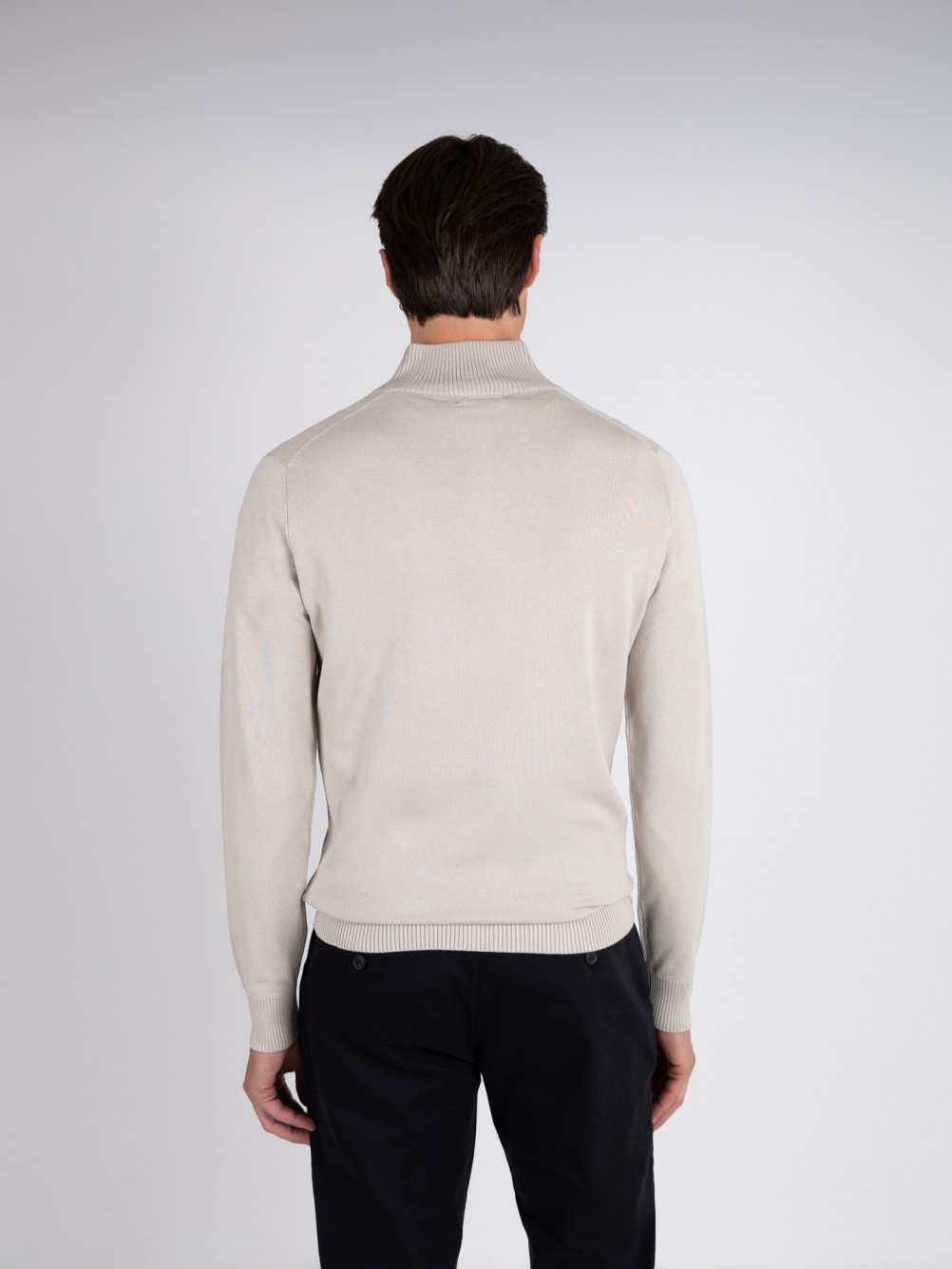 Camisola de malha meio fecho por zip
