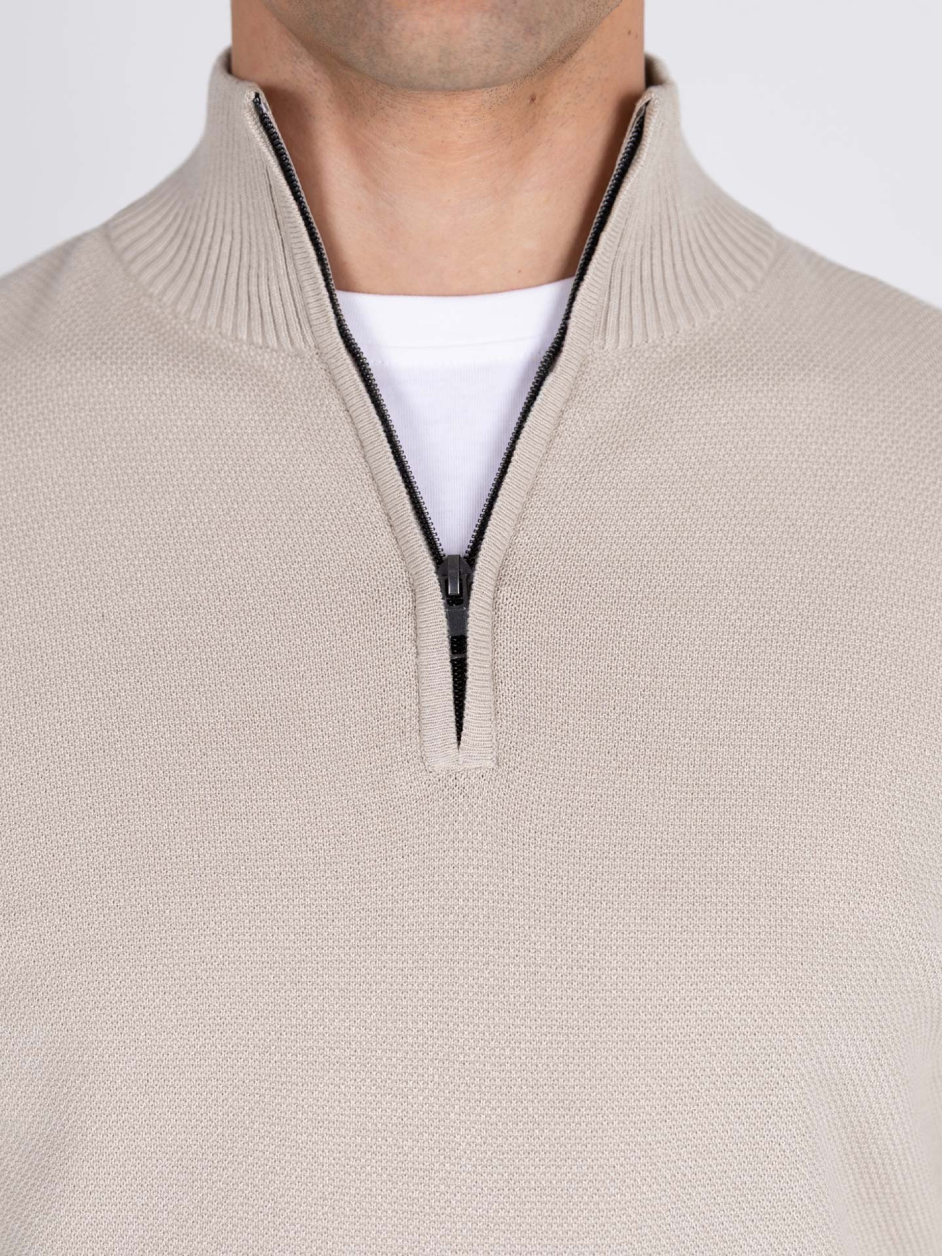 Camisola de malha meio fecho por zip